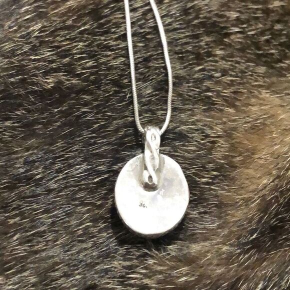 Necklace, Ruby and Silver Pendant, 18” Chain, NEW, Handmade - Picture 3 of 4